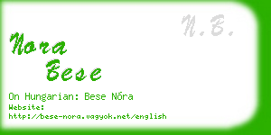 nora bese business card