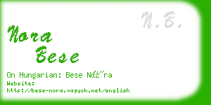 nora bese business card